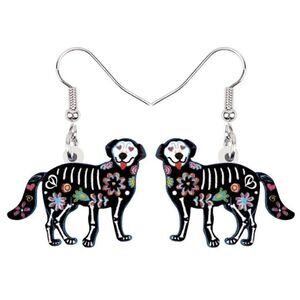 Dia de los Muertos Dog Earrings Skeleton Lab Halloween Labrador
